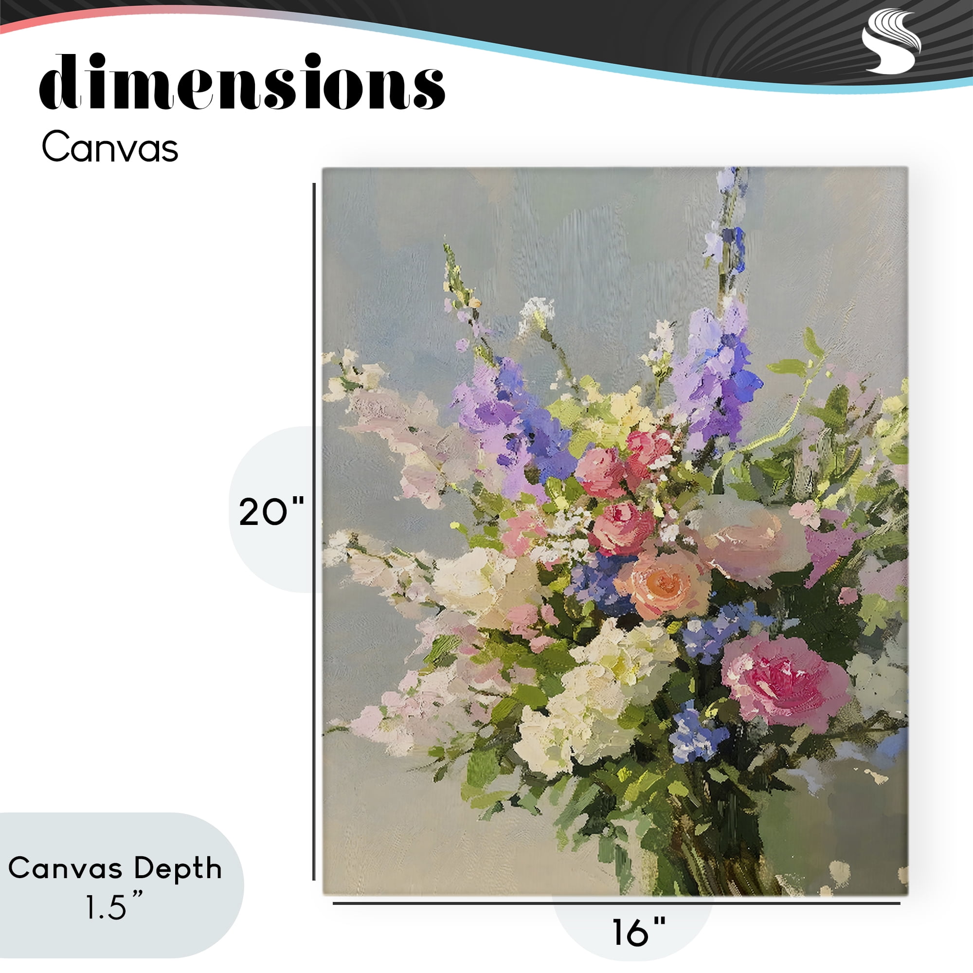 Stupell Industries Romantic Pastel Garden Bouquet Canvas Wall Art, design by The Prints Vibe