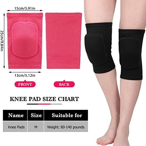 WLIKKS 3 Pairs Dance Knee Pads Women Protective Non-Slip Knee Pads for Yoga Cheerleading Pole Floor Dance Volleyball