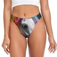 thumbnail image 1 of Balery Colorful Haired White Horse Tangas de Algodón para Mujer con Estampado – Ropa Interior Sexy, Transpirable, G-string-Small, 1 of 6