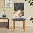 thumbnail image 2 of Golden Black Marble Dining Chair Covers Set of 4 Spandex Stretch Seat Protector for Home Party Hotel Wedding, 2 of 6