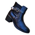 thumbnail image 2 of Botas Adomicilies de piel sintética con media caña para mujer, color negro, 2 of 4