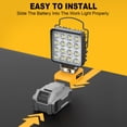 thumbnail image 3 of Luz de trabajo LED LIVOWALNY inalámbrica de 20 V como máximo para batería Dewalt, 3 of 9