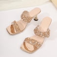 thumbnail image 6 of DIVVce Rhinestone Double Strap Kitten Heel Slides For Women Open Toe Slip On Comfort Evening Footwear, 6 of 8