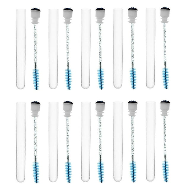 Blue Eyelash Brush and Comb Set for Home Use Ergonomic Design Made of Quality Plastic 10pcs