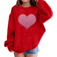 thumbnail image 2 of Ruyang Girls Long Sleeve Crew Neck Pullover Sweatshirt Kids Valentines Day Shirts Love Heart Print Outerwear Casual Loose Fit Blouse, 2 of 4