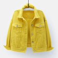 thumbnail image 1 of Women Spring And Autumn Coats Warm Solid Long Sleeve Denim Jacket Outerwear, 1 of 3
