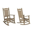 thumbnail image 2 of GARDEN Set of 2 Classic Plastic Adirondack Porch Rocking Chairs, Weathered Wood, 2 of 9