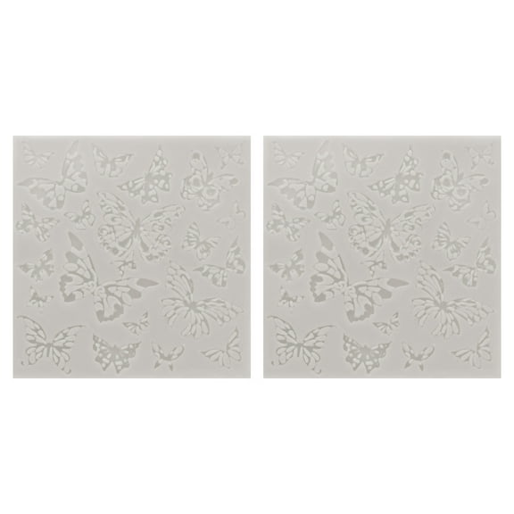 2pcs Polymer Clay Mold, Clay Mold Fondant Mold Butterfly Mold Silicone Rose for Crafts Air Dry DIY Cakes, Grey