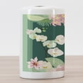 thumbnail image 3 of Orchids Ceramic Toothbrush Holder, Print of Tropical Bouquets Botanical Flourish Essence of Jungle, Decorative Versatile Countertop for Bathroom, 4.5" X 2.7", Mint Green and Forest Green, 3 of 4