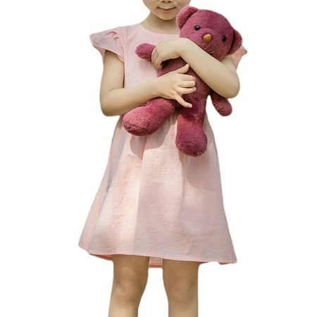 

Dewadbow Baby Girls Pleated Dress Casual Bow A-line Princess Dresses
