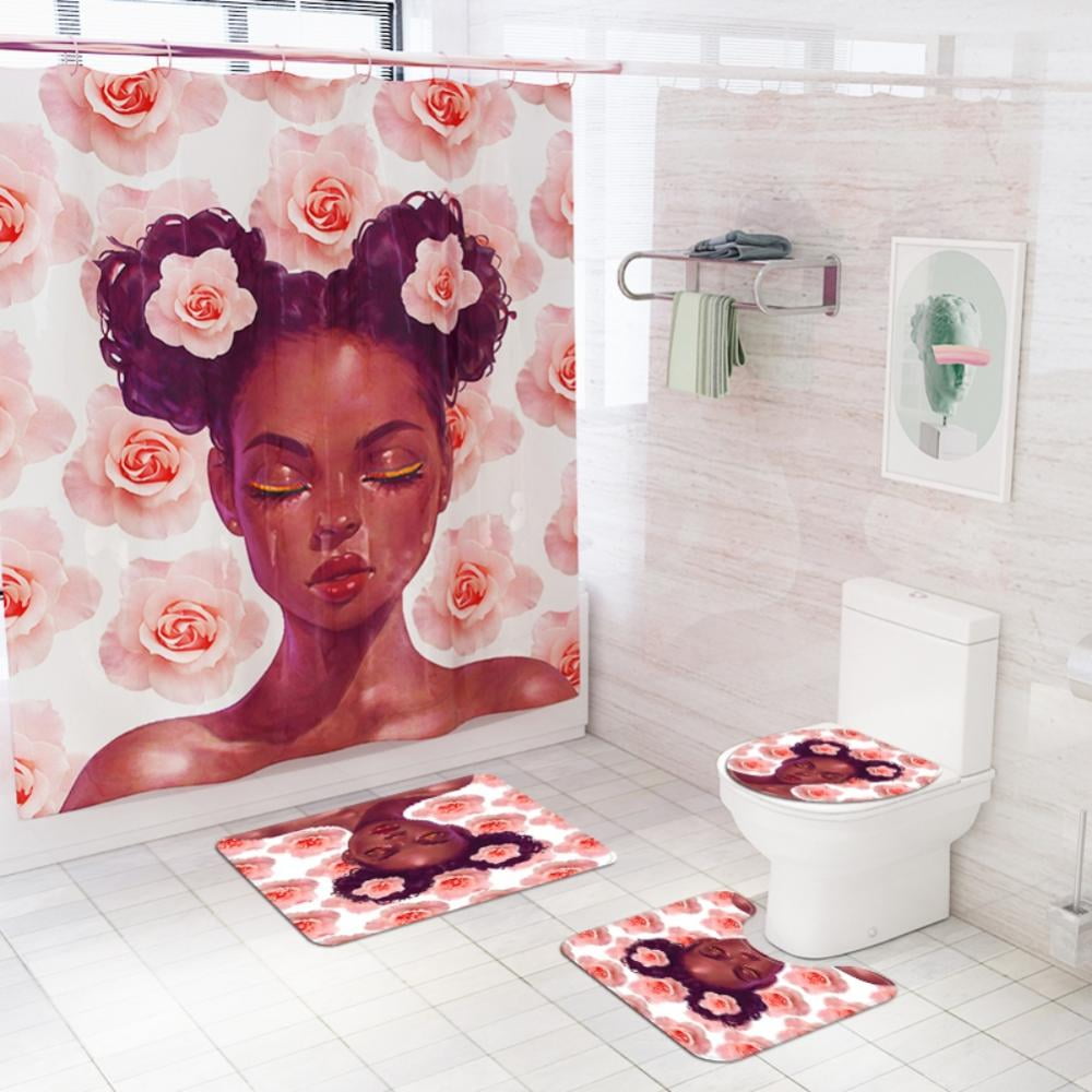 12Hooks 72x72" Bloody Wall Bathroom Decor Waterproof Fabric Shower Curtain Mat 