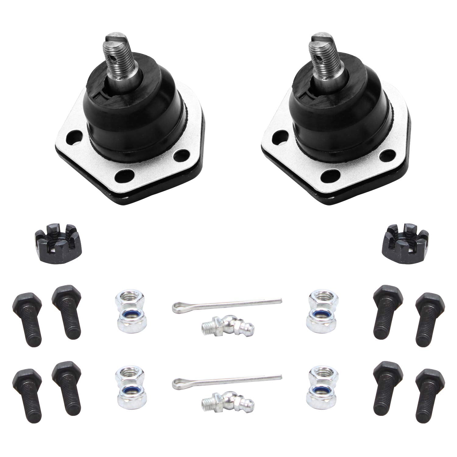 Detroit Axle - 4WD Front End 12pc Suspension Kit for Chevy Blazer S10 GMC Jimmy Sonoma, 2 Upper Control Arms 2 Lower Ball Joints 4 Tie Rods 1 Arm 1 Pitman Arm 2 Adjusting Sleeves