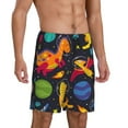 thumbnail image 2 of Naloa Dinosaurs in Space Men's Short Pajama Pants, Lounge Comfort Shorts with Elasticized Waistband and Side Pockets - XX-Large, 2 of 9