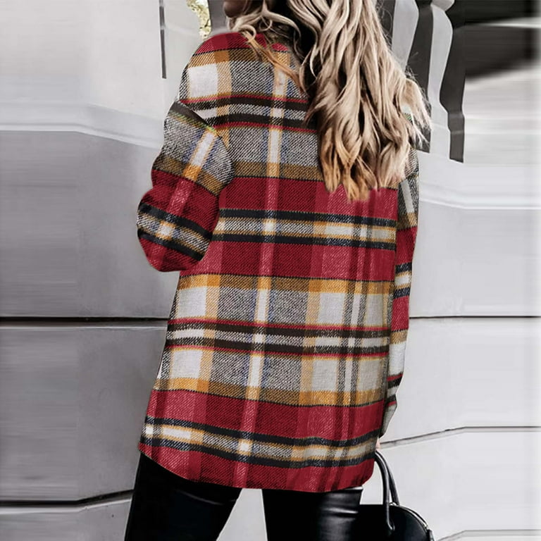 Burgundy Wine Shacket for Juniors Fall Winter Long Sleeve Graphic