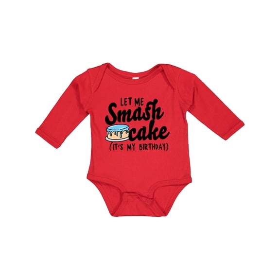 Inktastic Let Me Smash Cake Its My Birthday Boys Long Sleeve Baby Bodysuit