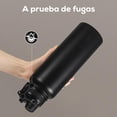 thumbnail image 3 of Termos para Agua, Termo Acero Inoxidable con Dos Tipos de Picos, Botella de Agua deportiva con Popote y Tapa Antigoteo, con Asa para Fácil de llevar sin BPA (40 oz / 1200 ml, Obsidiana), 3 of 4