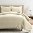 thumbnail image 3 of Lush Decor Haniya Solid Waffle Woven Textured Cotton Duvet Cover Set, 3 Piece Set, King, Neutral - Soft Waffle Duvet Cover - Neutral Bedding Set - Minimalist, Modern & Farmhouse Bedroom Decor, 3 of 11