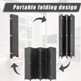 thumbnail image 2 of 6 Panel  Room Dividers Folding Privacy Screen Partitions Room Dividers Wall Foldable Screen Portable Wood Mesh Woven Design Room Separator Screen for Home Office Bedroom Living Room, Black, 2 of 7