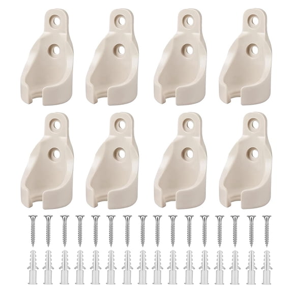 8Pcs Universal Bungee Ball Receivers Brackets Kit for Outdoor Sun Shades and Roller Blinds - Beige