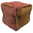 thumbnail image 2 of 18" Pink and Orange Jute Cube Pouf Ottoman, 2 of 3
