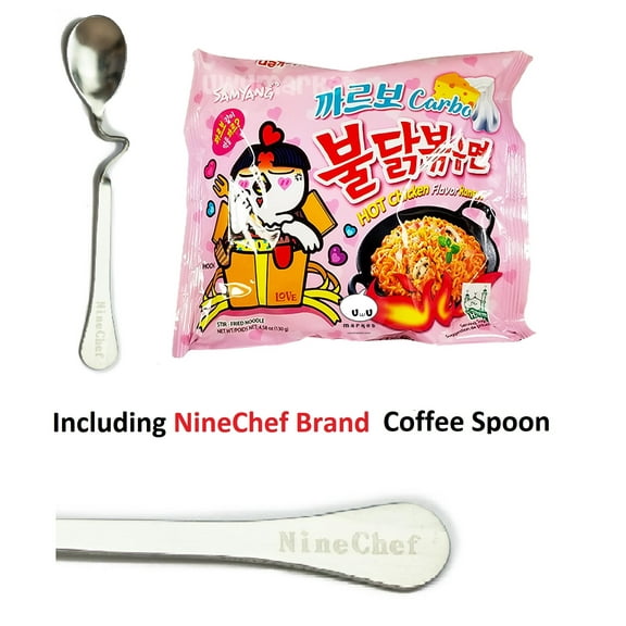 NineChef Bundle - Samyang Spicy Chicken Stir Fried Noodles Ramen (Carbo Buldak x 1 pk) 1 NineChef Spoon