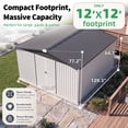 thumbnail image 5 of YODOLLA 12 x 12 ft. Outdoor Metal Storage Shed with Sliding Roof & Lockable Door in White, 5 of 6