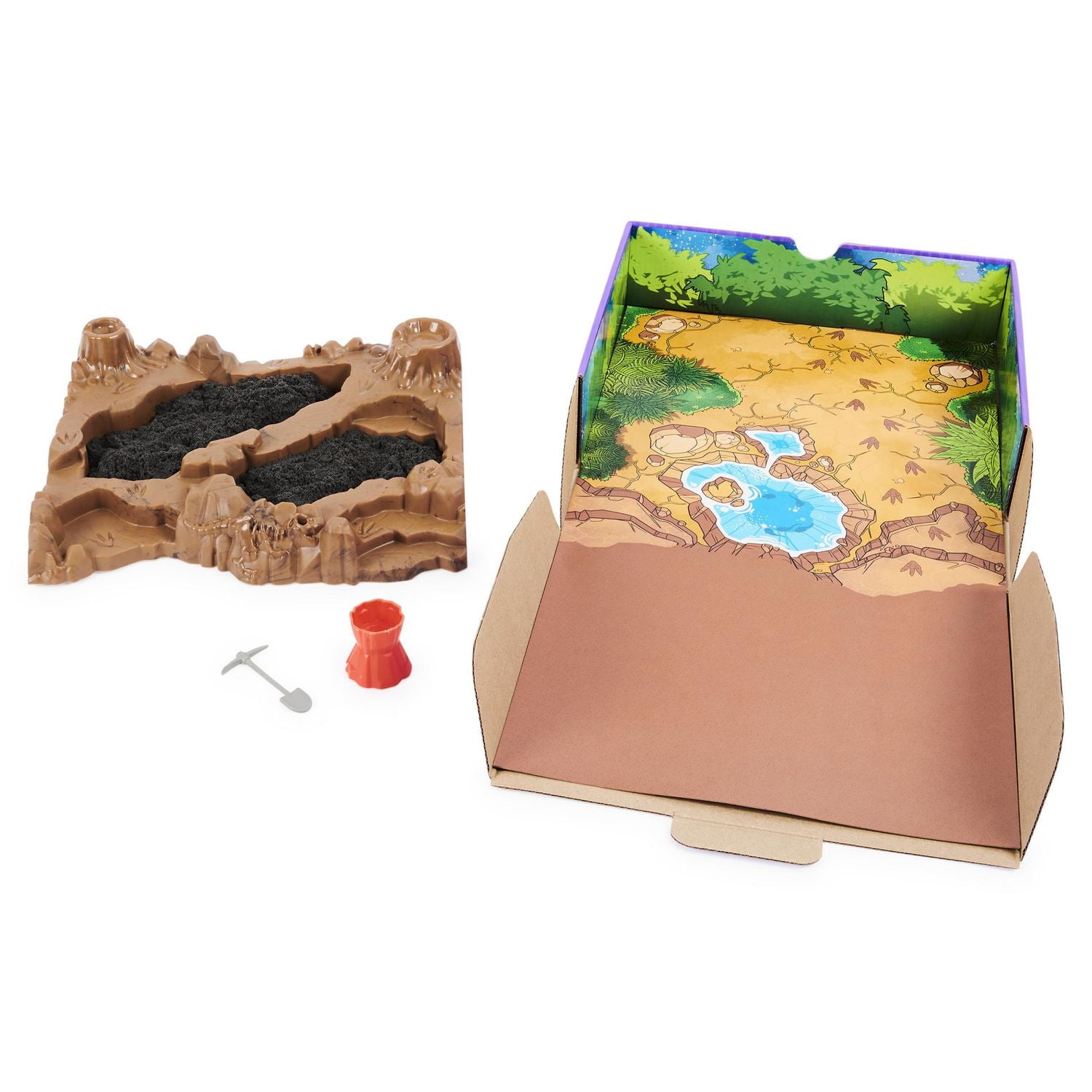 Kinetic Sand, Dino Dig Playset with 10 Hidden Dinosaur Bones, Play Sand Sensory Toys, Stocking Stuffers & Christmas Gifts for Kids Ages 6+