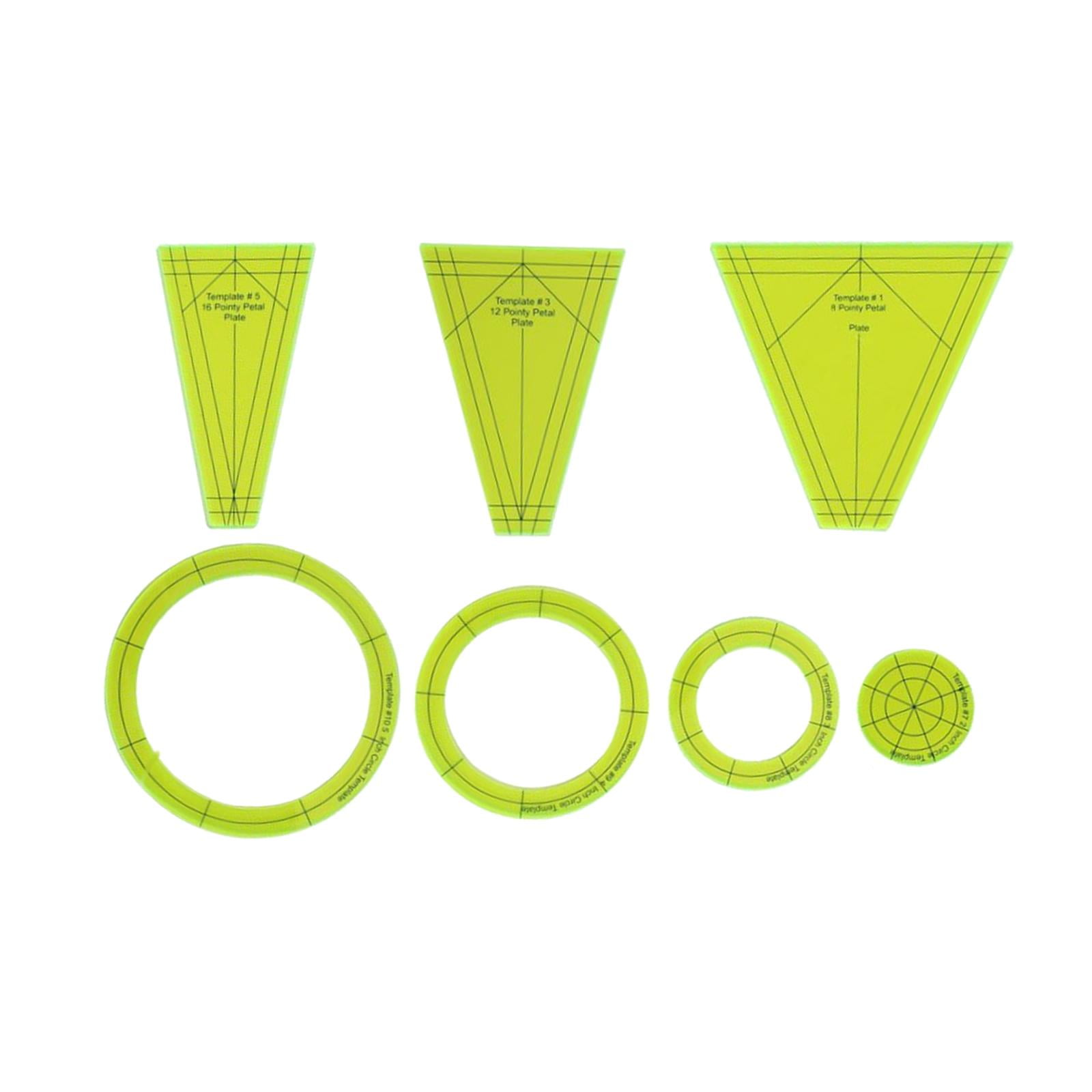 Set of 7 Multifunction Quilting Templates, Patchwork Sewing Drawing