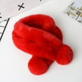 thumbnail image 2 of Duoif Scarf for Women Winter Fashion Faux Scarf Female Outdoor Warm Imitation Two Tube Plush Scarf Shawl Scarf Red, 2 of 3