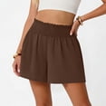 thumbnail image 5 of CHGBMOK Womens Summer Casual Shorts with Pockets Solid Elastic High Waisted Wide Leg Shorts Beach Vacation Outfits, 5 of 7