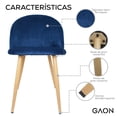 thumbnail image 2 of Silla Velvet Vanguardista de Comedor Tapizada en Terciopelo Azul Eléctrico Mirel 1 Pieza, 2 of 8