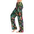 thumbnail image 2 of WTOBBY Women's Soft Plush Christmas Snowflake Tree Print Pajama Bottoms - Festive Holiday Sleepwear with Warm Fleece Lining for Winter Home Lounge and Casual Wear,Dark Green L, 2 of 5