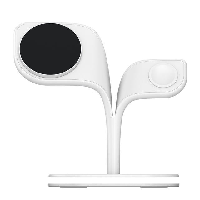 Tignapoo 5-in-1 Magnetic Wireless Charger with LED Light for Apple Devices - Fast Charging, Night Light, and Multi-Device Compatibility in White
