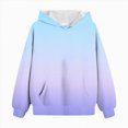 thumbnail image 5 of YIWULA Girls Hoodie Classic Colour Gradient Lined Hoodie Comfortable Soft Warm Fashionable Tie Dye Print Casual(7-8 Years,Sky Blue), 5 of 6