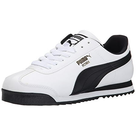 Puma 353572-04: Men's Roma Basic Fashion White/Black Leather Sneaker (8.5 D(M) US Men)