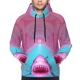 thumbnail image 4 of KLL Pink Shark Pool Fantasy Print Mens Hoodie Long Sleeve Casual Pullover Hooded Sweatshirt Fashion Drawstring Hoodies with Pocket-Medium, 4 of 6