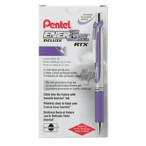 Pentel EnerGel RTX Retractable Liquid Gel Pen, (0.7mm) Metal Tip, Medium Line, Violet Ink (Pack of 12)