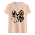 thumbnail image 5 of Women Summer Tops Ladies Fashion Casual Valentine's Day Print Outdoor Sports Round Neck Short Sleeve T Shirt Top Half Tee Womens Loose Fitting T Shirts Dress Tee Shirts Women plus Size Beige M, 5 of 5