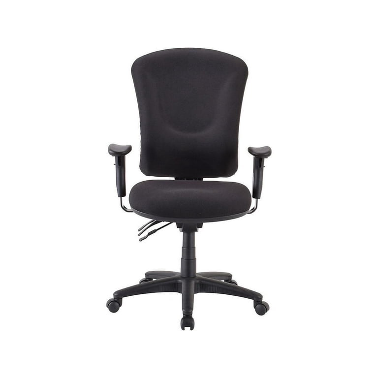 Lorell Contoured Managerial Task Chair - Black Polyester Seat - Black Frame - 1 Each