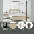 thumbnail image 4 of Hillsdale Furniture McArthur Metal Upholstered Canopy Queen Bed, Bronze with Linen, 4 of 13
