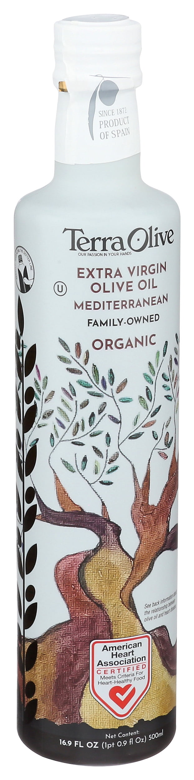 Pack of 4, Terra Olive Organic Mediterranean Extra Virgin Olive Oil, 16.9 fl oz