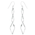 thumbnail image 1 of Sterling Silver Earring Plain Elongated Twisted Diamond Shape, 1 of 1