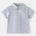 thumbnail image 4 of Sopiago Toddler Boys Outfits Baby Boy Summer Clothes Polo Shirt Little Boy Shorts Set Cotton Clothes for Boys Grey,12-18 Months, 4 of 5