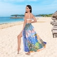 thumbnail image 6 of FORMRS Womens Long Sarong Beach Wrap Semi-Sheer Bikini Skirt Bathing Swimsuit Cover Up, Blue Window, 6 of 7