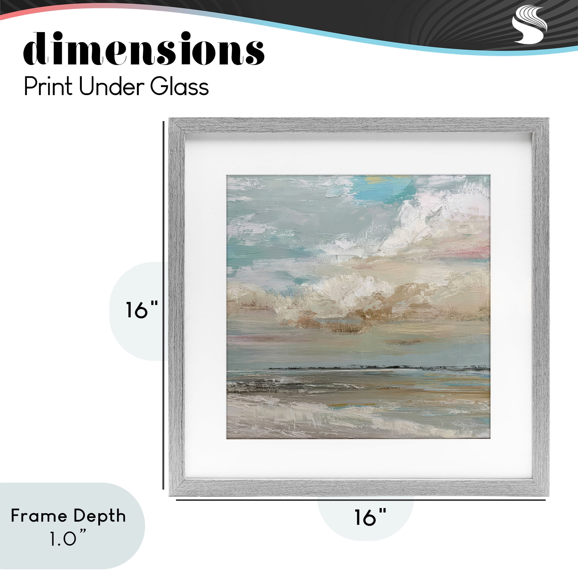 Stupell Industries Cloudy Beach Brushstrokes Gray Framed Print Under Glass, design by Kim Curinga