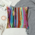 thumbnail image 2 of JEUXUS Abstract Multicolored Expressionist Work of Art Vibrant Rainbow Throw Pillow Cover  Modern Cushion Square Pillowcase for Sofa Bed Car Home Decorative, 2 of 5