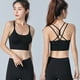 thumbnail image 5 of Ropa interior deportiva para mujer con almohadillas cruzadas en la espalda, ropa interior deportiva con cordones, ropa interior de yoga de sujeción media con copa desmontable, 5 of 5