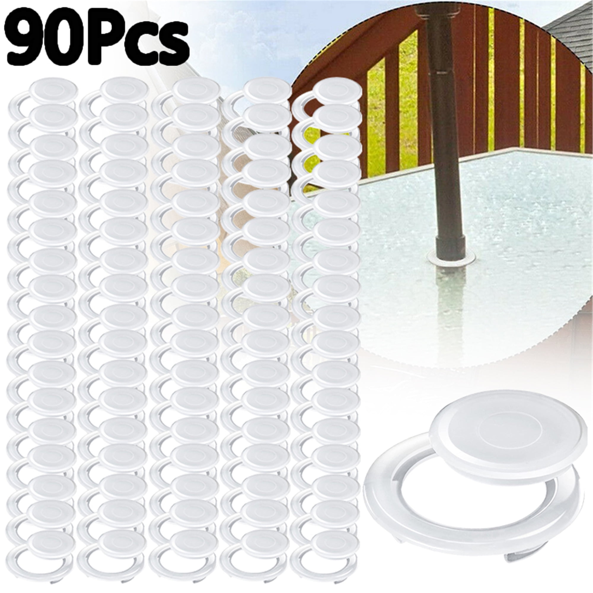 Elbourn 90Pcs 2 Inch Table Umbrella Hole Ring and Cap Set for Outdoor