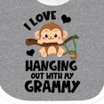 thumbnail image 4 of Inktastic Monkey I Love Hanging out with My Grammy Boys or Girls Baby Bib, 4 of 4