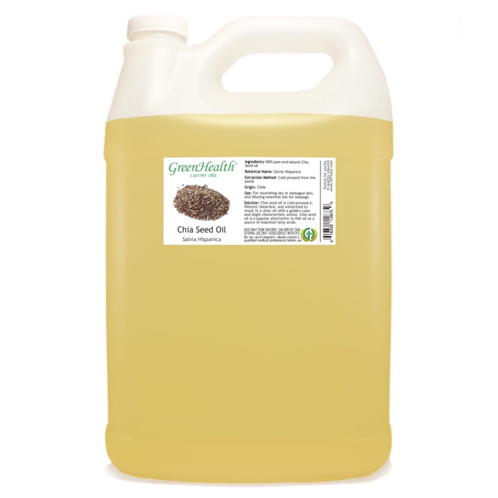 Chia Seed Carrier Oil - 1 Gallon - Clear Plastic Jug w/ Cap